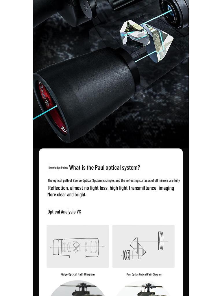 Lei Long Ku Ying 10x50HD High Definition Large Eyepiece Low Light Night Vision Binoculars