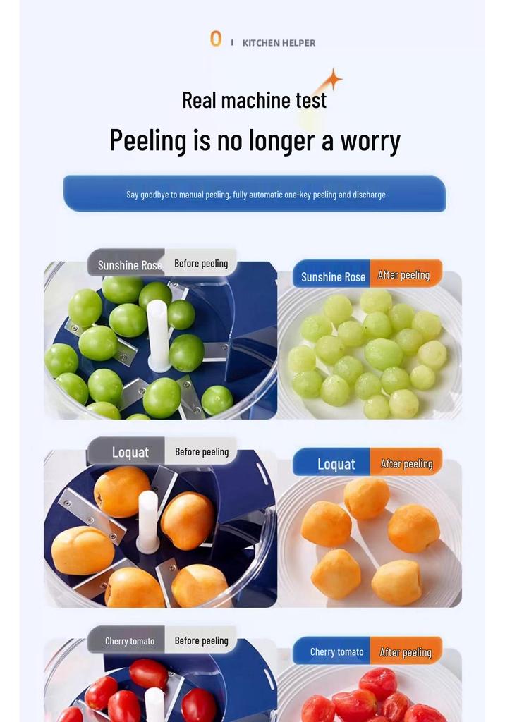Electric Automatic Fruit & Vegetable Peeler: Peels Garlic, Grapes, and More!