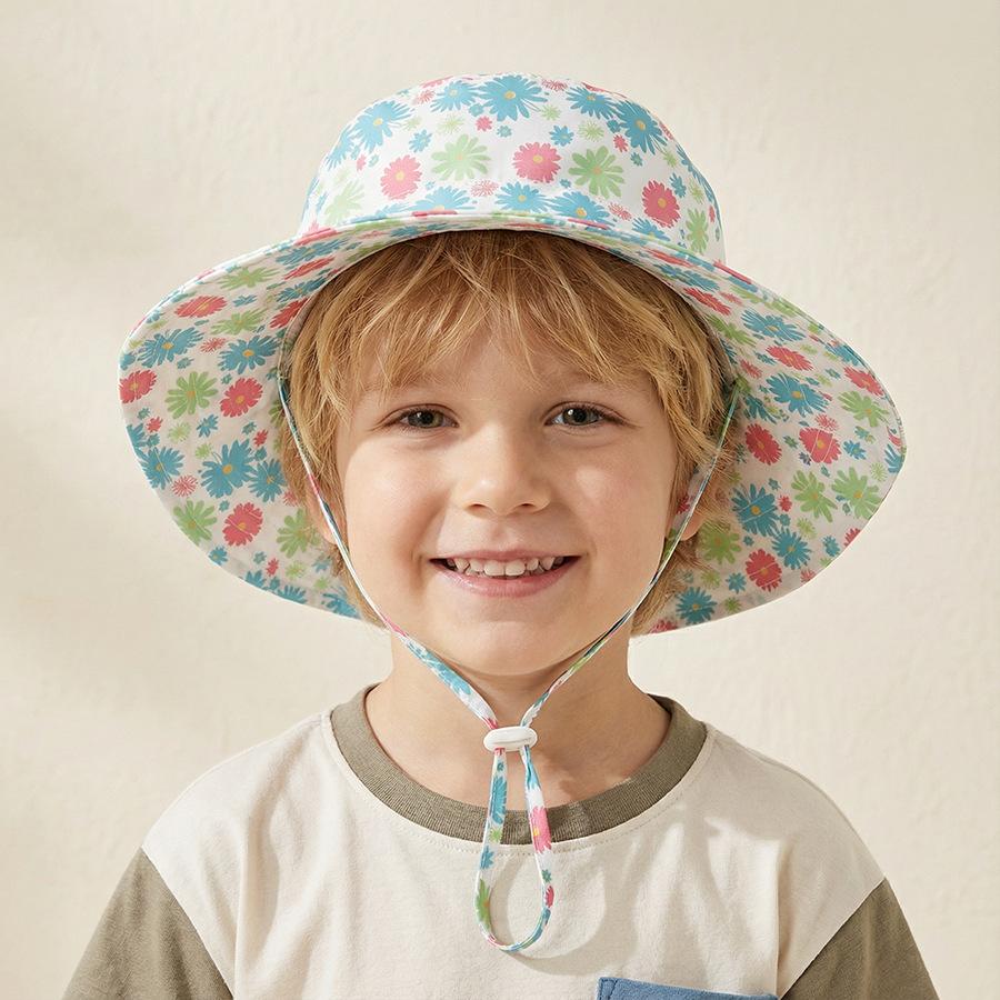 Printed baby sun hat for boys and girls. Men's and women's fisherman hats. Pure sun protection hats. Outdoor adjustable.