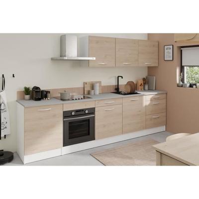 Complete Kitchen OSLO - L 300 Cm - Oak Decor - Worktop Included