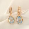 Water Drop Shape Imitation Crystal Dangle Earrings for Women 2025 New Fashion Golden Earring Wedding Party Jewelry Accessories