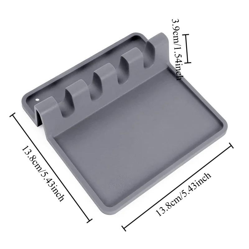 Silicone Kitchen Utensil Holder Heat-resistant Spoon Holder Suitable for Stove Cooking Baking Tool Storage