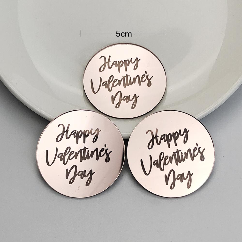 10Pcs Heart Shape Cupcake Topper Silver Gold Color Valentine's Day Acrylic Cake Decor for Party Lover's Party Decorations