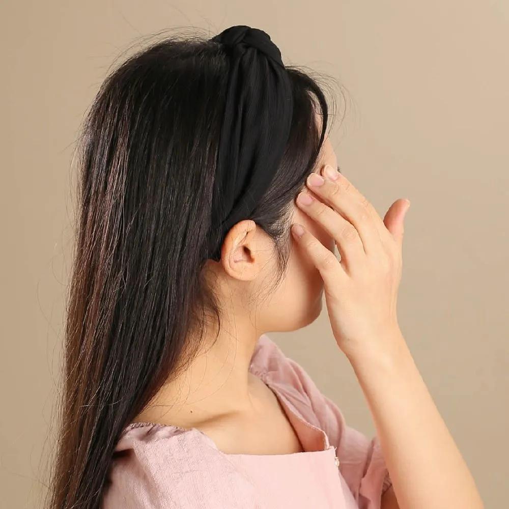 Headband Women's Headband Angel Shushu Ribbed Twisted Hairband Black
