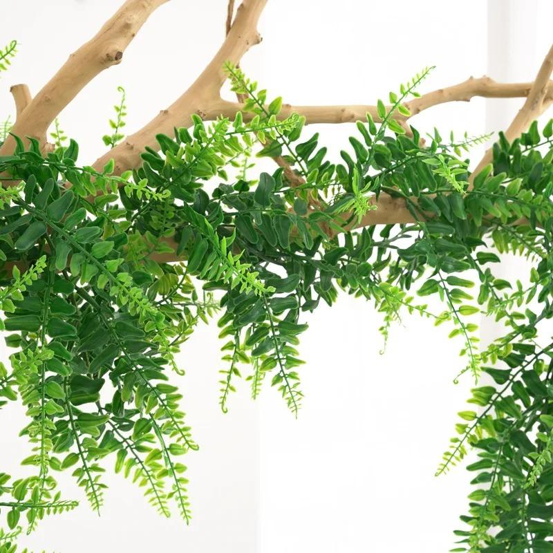 175cm/68.9in Artificial Plants Vines Fake Haing Plants Plastic Fern Leaves Wall Foliage Tropical Fern Plants for Home Garden