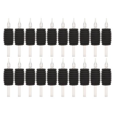 20pcs Disposable Tattoo Tube Grip Black 5RT Lightweight Prevent Slipping Silicone Tattoo Tube Grip