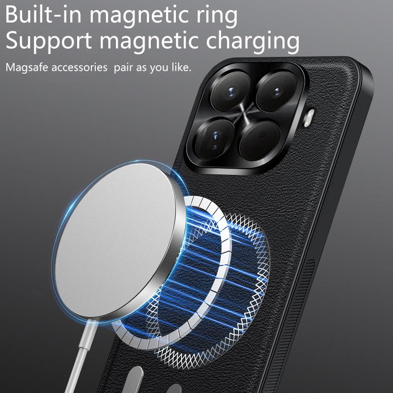 Case For Xiaomi 15T Pro PU Leather Wireless Charging Magnetic Shockproof Case For Xiaomi 15T 15TPro 14T Pro Phone Protect Cover