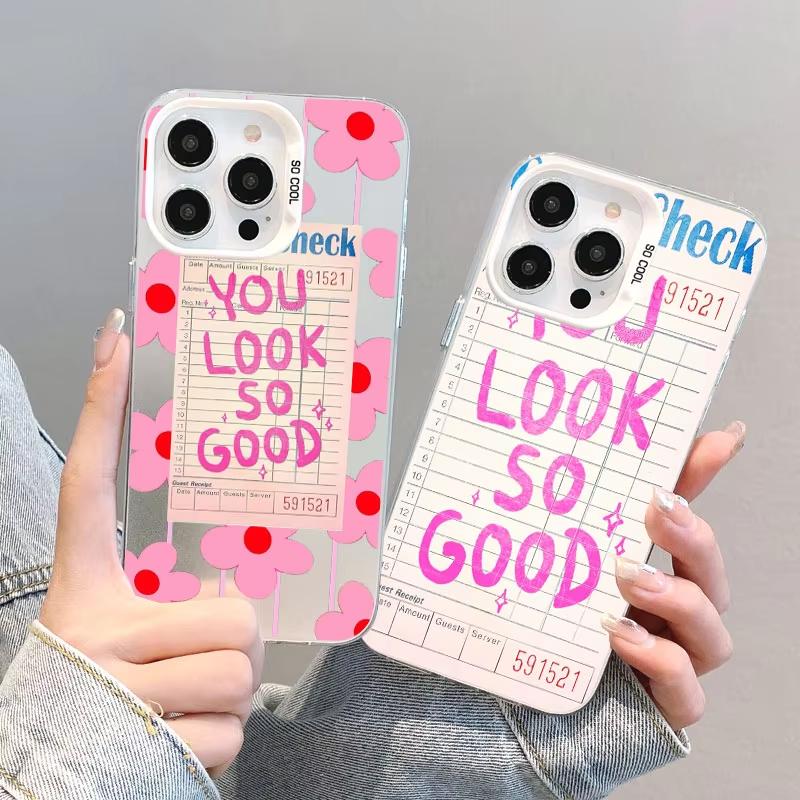 Creative Text You Look So Good Laser Phone Case For iPhone 13 12 11 14 Pro Max Mini 17 16 15 Pro Max Plus Shockproof Back Covers