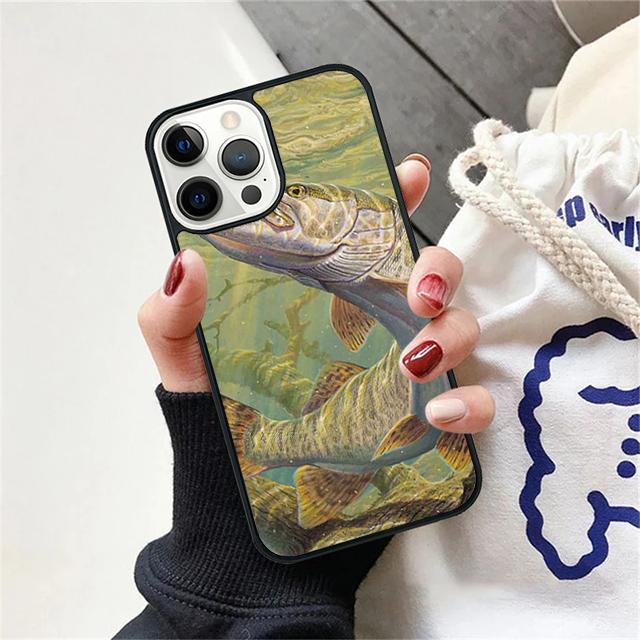 Pike Fishing Bait Spinner Coque Shell For iPhone 17 Air 15 16 14 13 12 Pro Max 11 Pro Max Plus Phone Case Cover