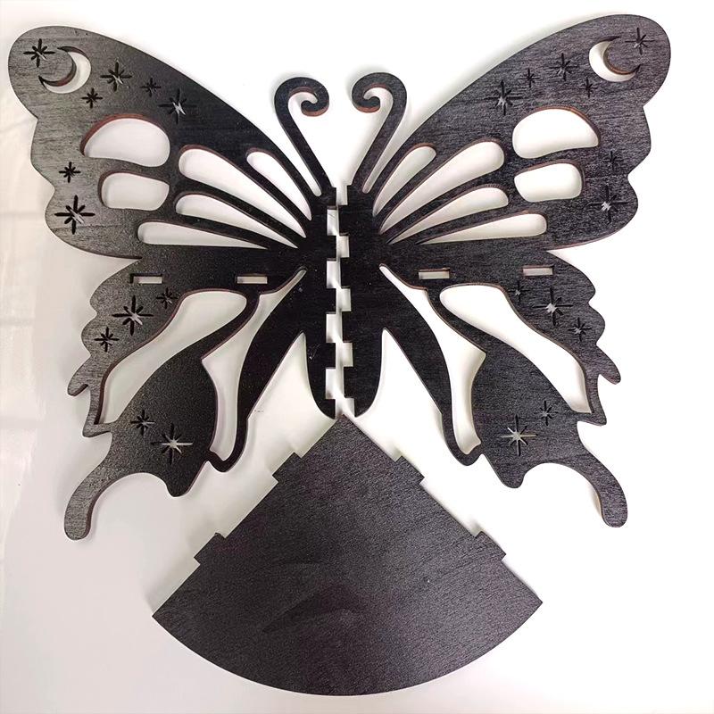 Butterfly Corner Shelf Wooden Crystal Display Shelf Wall Mounted Corner Organizer for Corner Bedroom Bathroom Kitchen Shelf