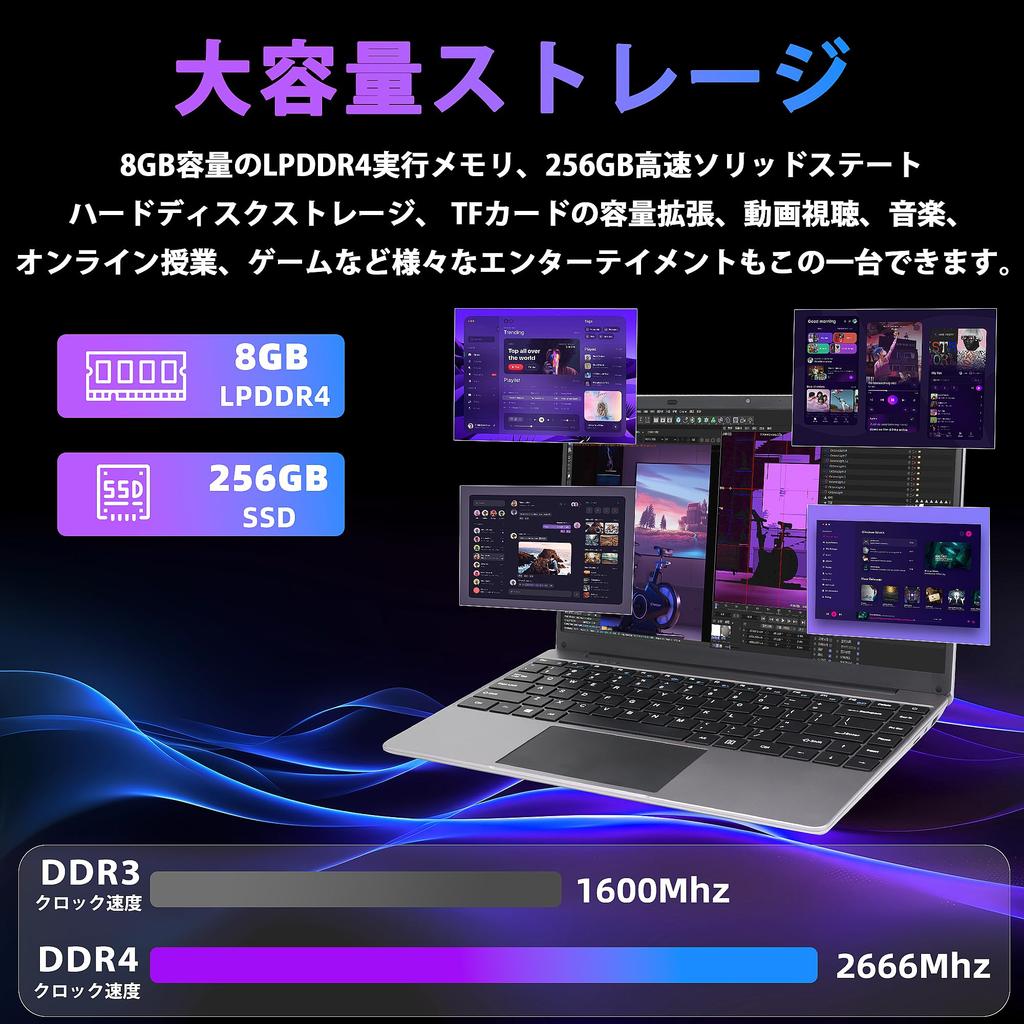 Laptop SERYUB Office 11 IPS Cichy Celeron J4105 8GB DDR4 256GB Klawiatura Japońska z Podwójnym USB i SSD Cienki i Lekki 256GB [MS 2019] [Win Pro]