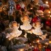 Reusable Holiday Party Supplies Christmas Angel Hanging Ornaments Cute Plush Doll Pendant Xmas Tree Decorative Ornaments for Home Wedding