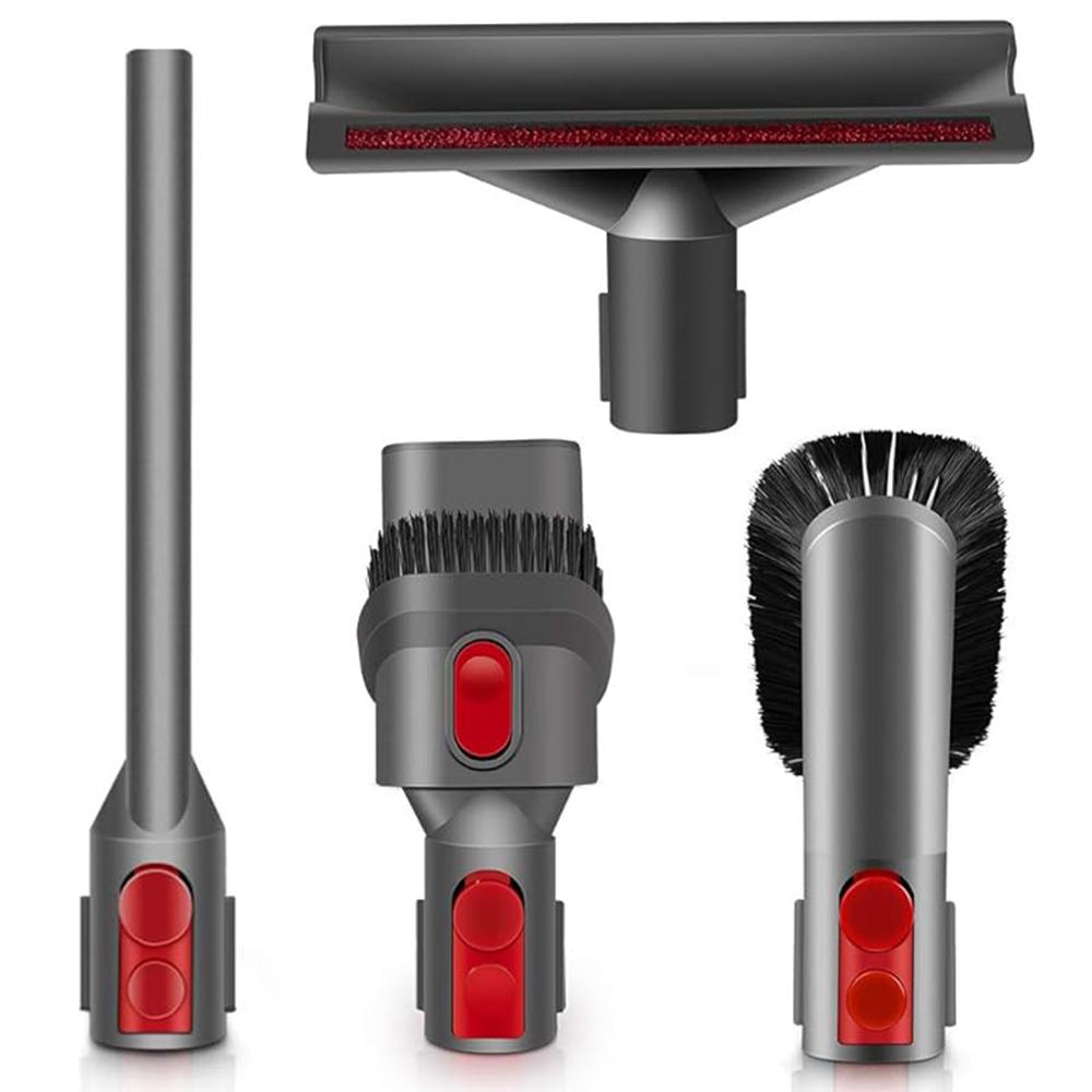

For Dyson V15/V12/V11/V10/V8/V7 4Pcs/Set Accessories Vacuum Cleaner Hard Soft Brush + Crevice Cleaning Nozzle + Mattress Suction Head A
