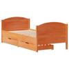 Solid Wood Bed Without Mattress Wax Brown 90x200 Cm Pine Wood