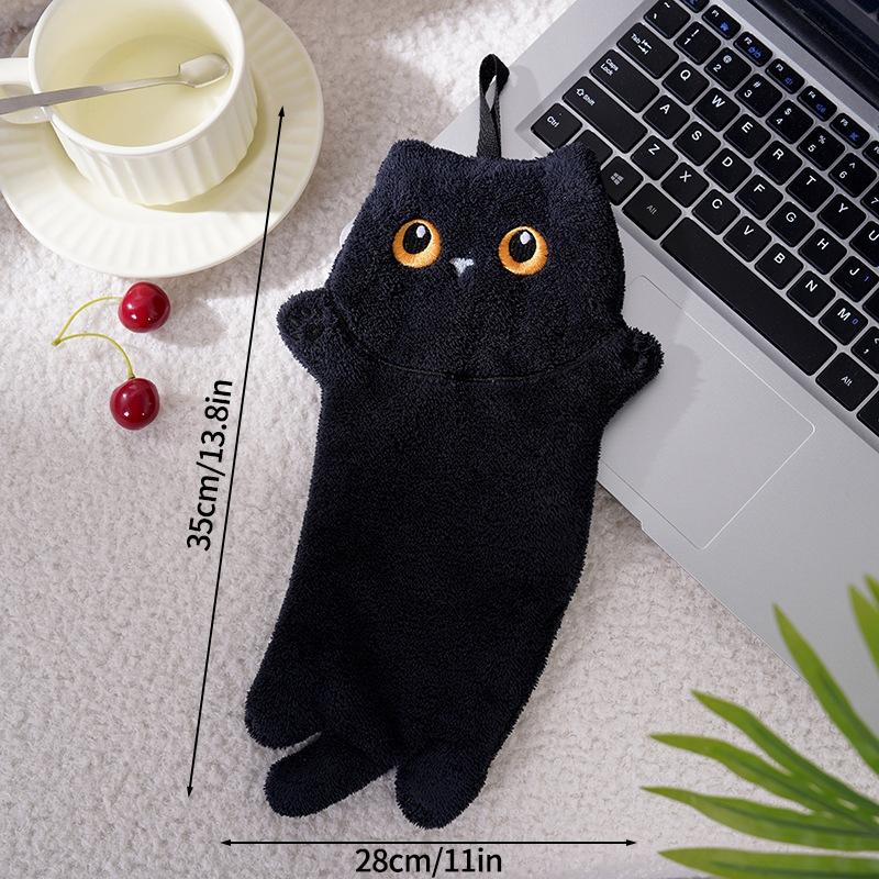 

Cartoon Animals Hand Towel Absorbent Hand Cloth Bathroom Hanging Towel Kitchen Cleaning Wipe Cloth Cute Cat Bathroom Towels as picture