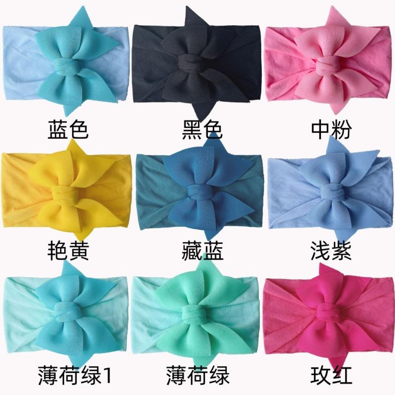 New candy-colored princess hair accessories, baby soft and comfortable nylon bow headscarf, baby headband.