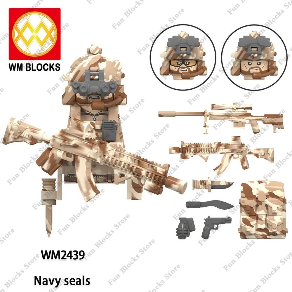 Hot Military Building Blocks Ghost Special Forces Soldiers Action Figures Bandits Accessories Gun Weapons Mini Dolls Bricks Toys