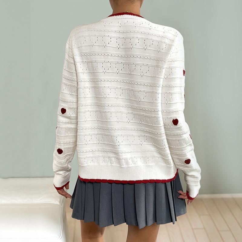 Women's Fashion Casual Fall Winter Love Letter Print Long Sleeve O-Neck Sweaters