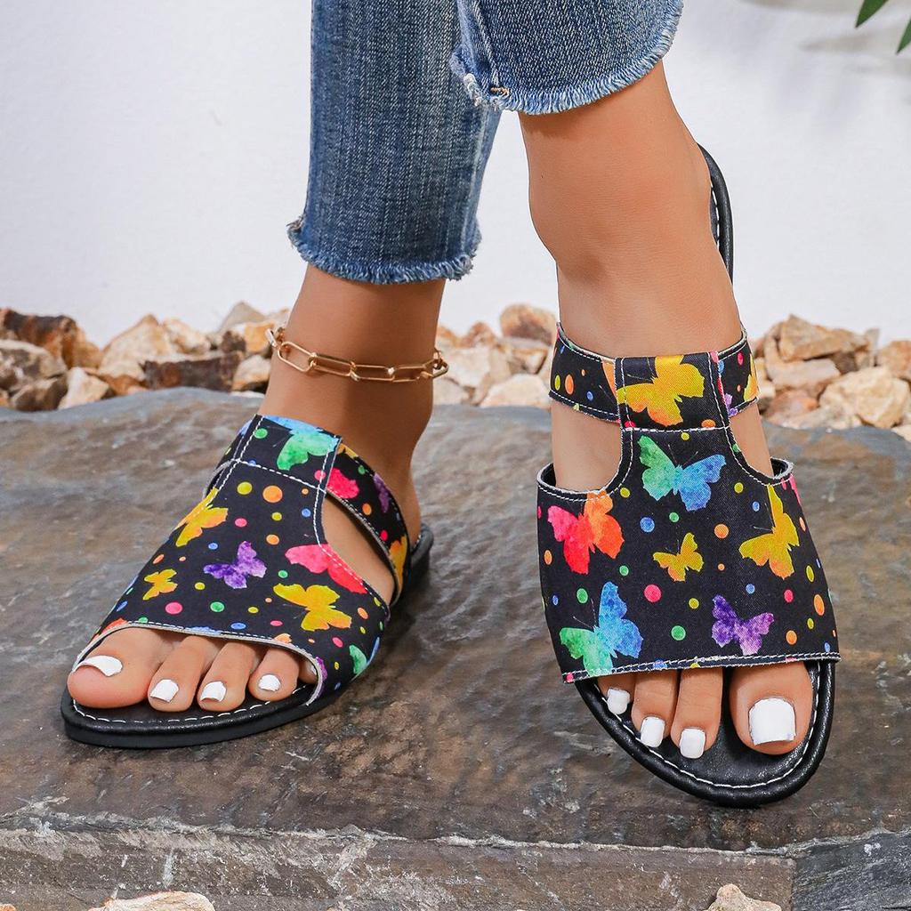 2024 Summer Women's Breathable Roman Style Color Block Sandals: European & American Flat Slippers