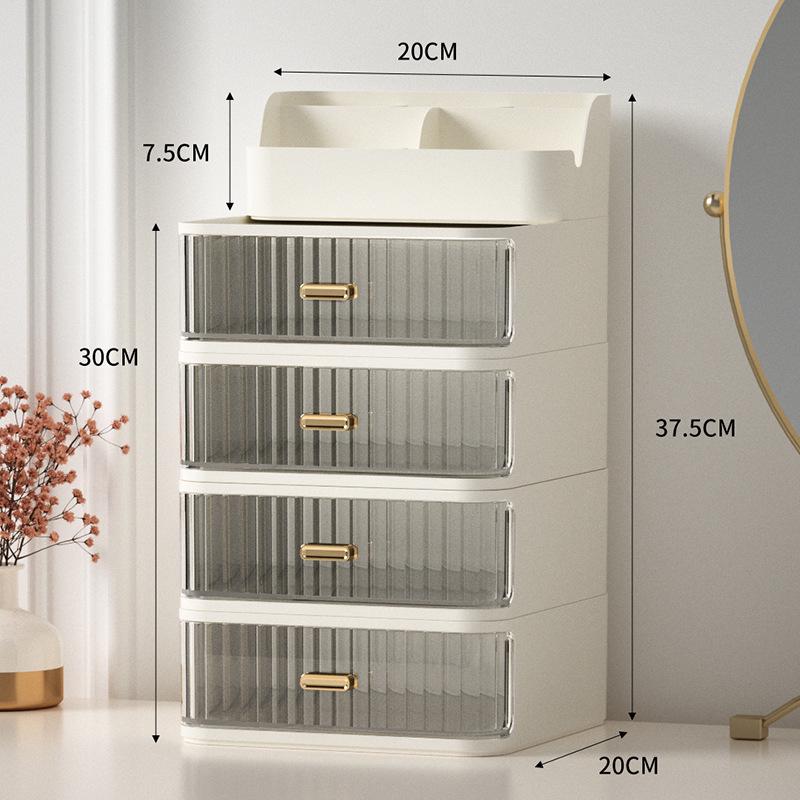 High-Capacity Cosmetic Storage Box: Dustproof Makeup and Skincare Organizer for Dormitory Dressing Table