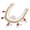1Pc New Women's Sweet Bag Chain Replacement Strawberry Handbag Straps Portable Metal Extension Chain Pendant Decoration