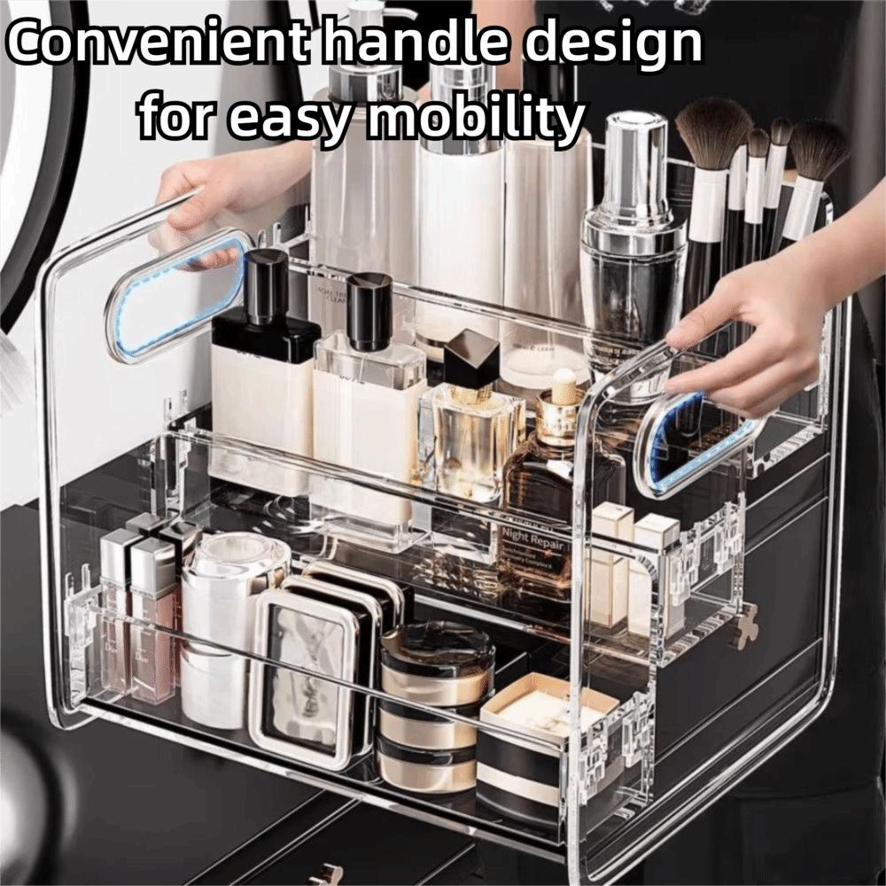 Large Capacity Cosmetic Storage Box Transparent Perfume Display Case Bathroom Storage