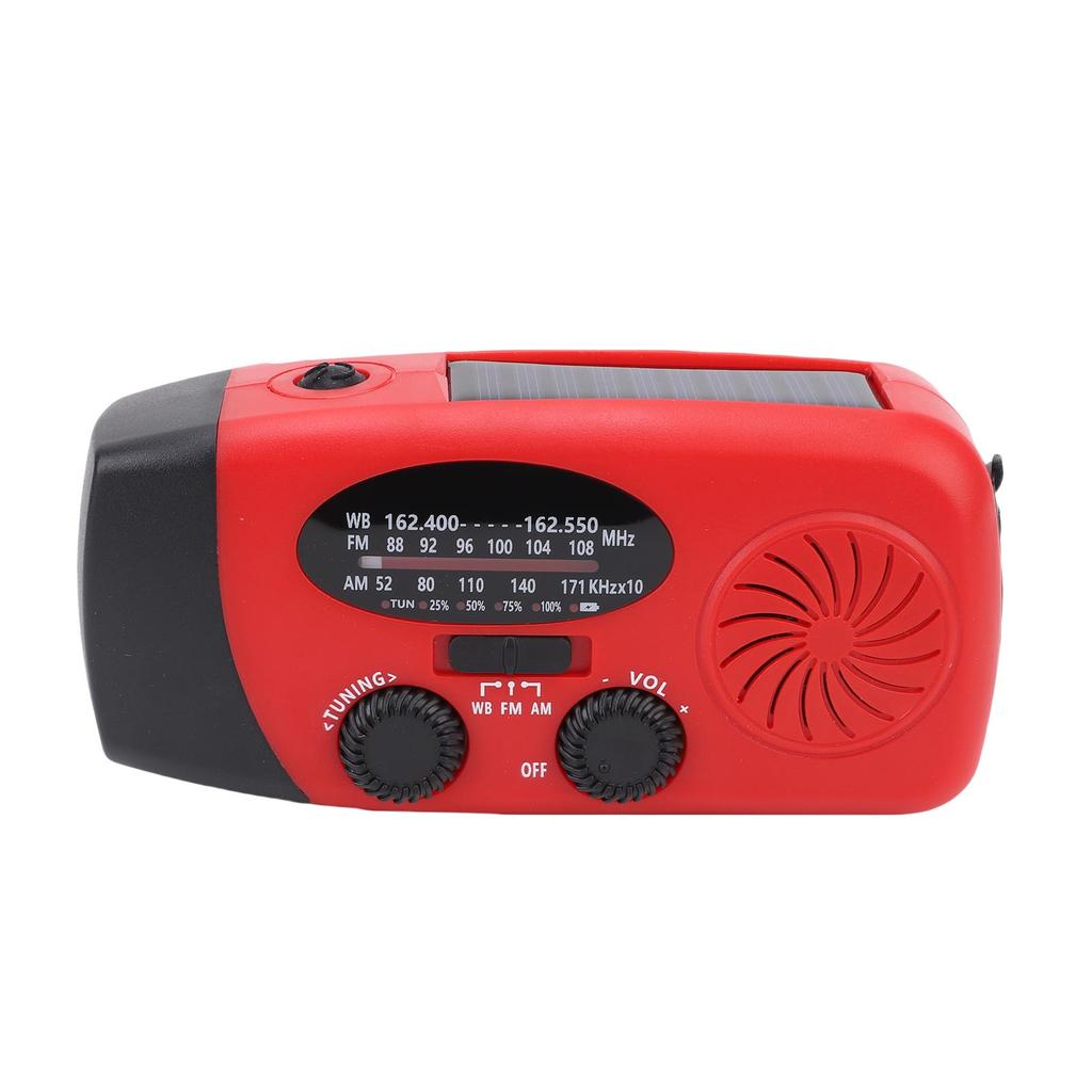 Notfallradio AM FM WB 2000mAh Solar Handkurbel Tragbares Wetterradio mit LED-Taschenlampe