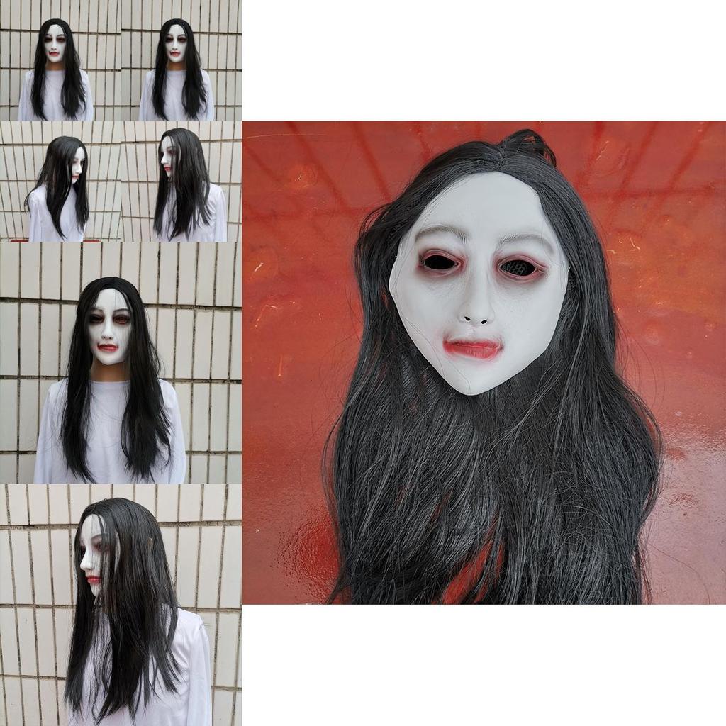 Latex Weibliche Geistermaske für Halloween Escape Room Requisiten und Spukhausdeko