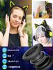 E-Greetshopping Cat Ear Bluetooth Gaming LED USB Noise for Work from School Entrance Japanese Instruction Manual Included Headphones, 5.0, Headset, Wi