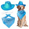 Hunde-Cowboy-Kostüm-Set, verstellbare Schnalle, atmungsaktiv, angenehm zu tragen, Mütze, Bandana, Schal für kleine, mittelgroße und große Hunde und Haustiere