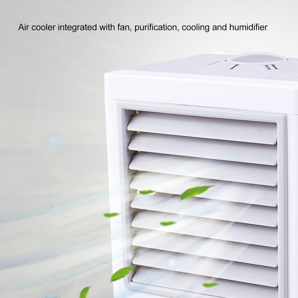 Evaporative Air Cooler Portable Space Air Conditioner Humidifier USB Desk Misting Cooling Fan for Office White