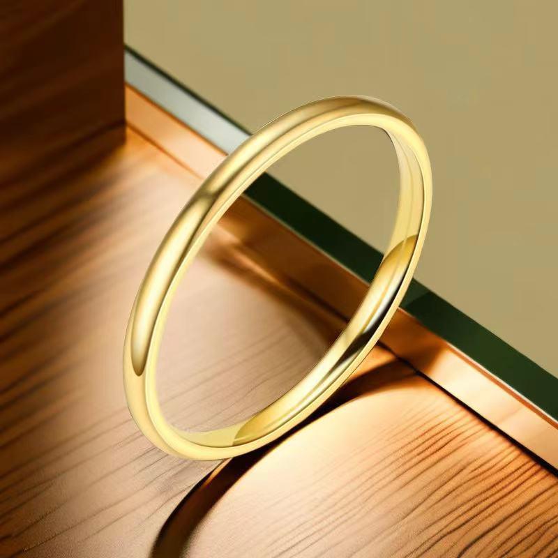 Women's Stainless Steel 2mm Minimalist Ring - Non-Fading Titanium Steel Fashion Accessory
