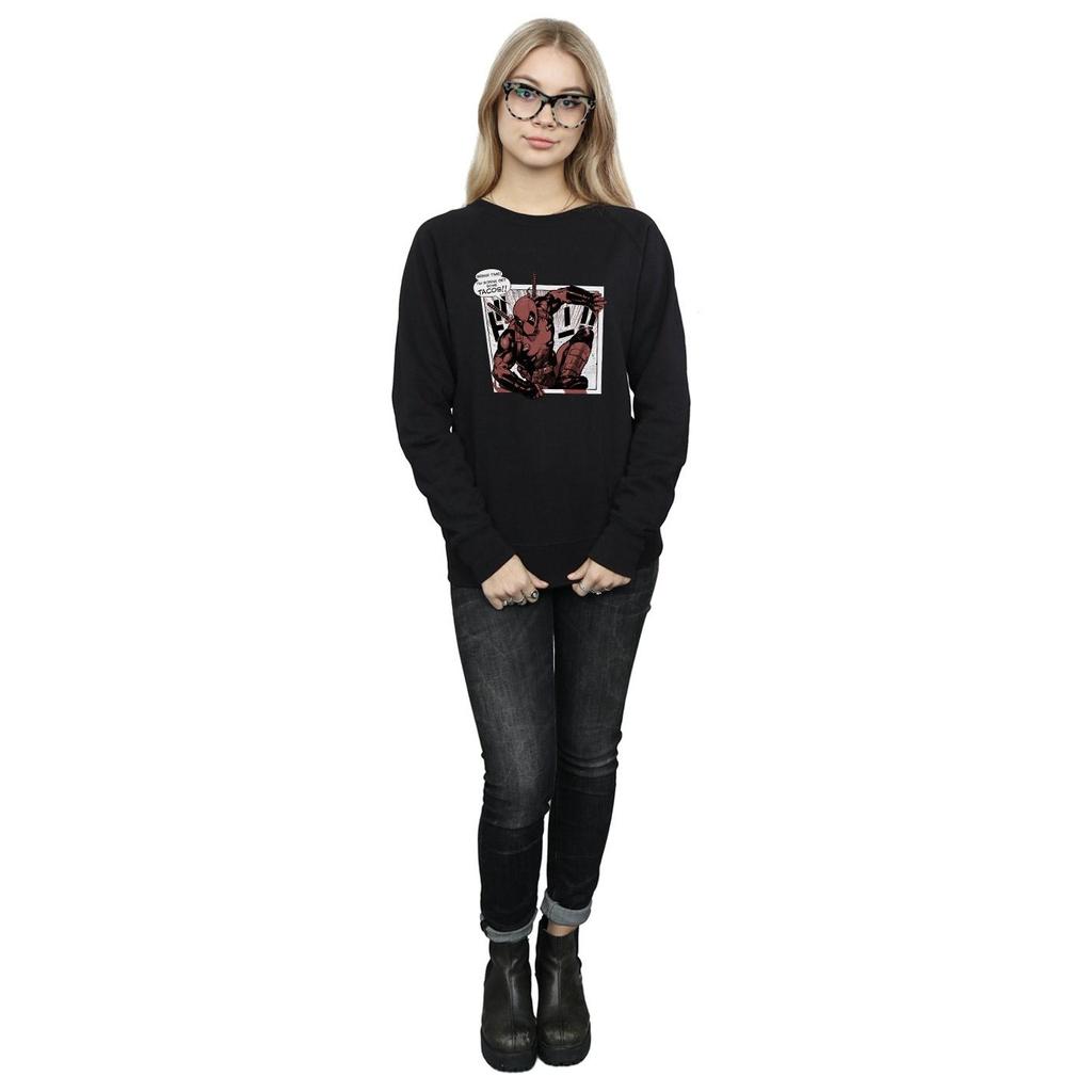 Marvel Womens/Ladies Deadpool Breaktime Tacos Sweatshirt