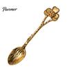Portable Spoons for Food Photography Vintage Carved Coffee Spoon, Flower/Dragonfly/Bird/Starfish Topper, Zinc Alloy Decorative Tableware Breakfast