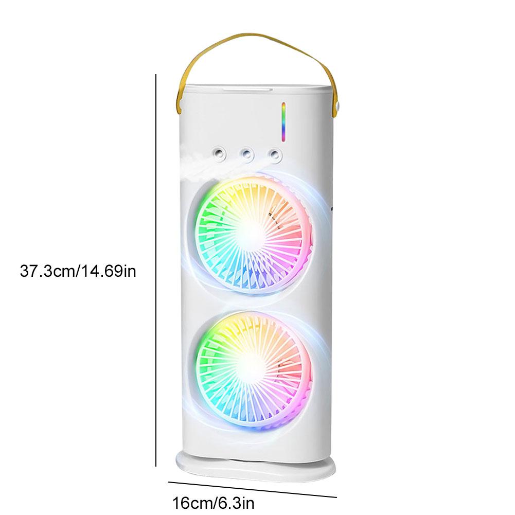 3 Speeds Humidifier Fan LED Night Lights Small Cooling Fan for Room Bedroom Office