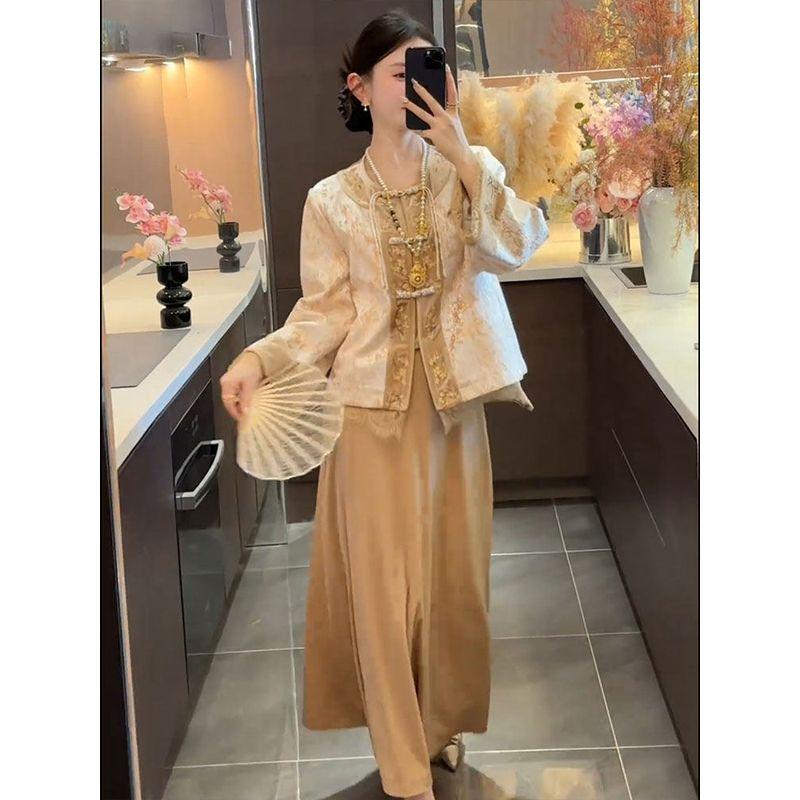2026 Spring New Style This Year's Trendy New Chinese Style National Fashion Suit with Unique and Stylish Coat and Skirt Two-Piece Set
