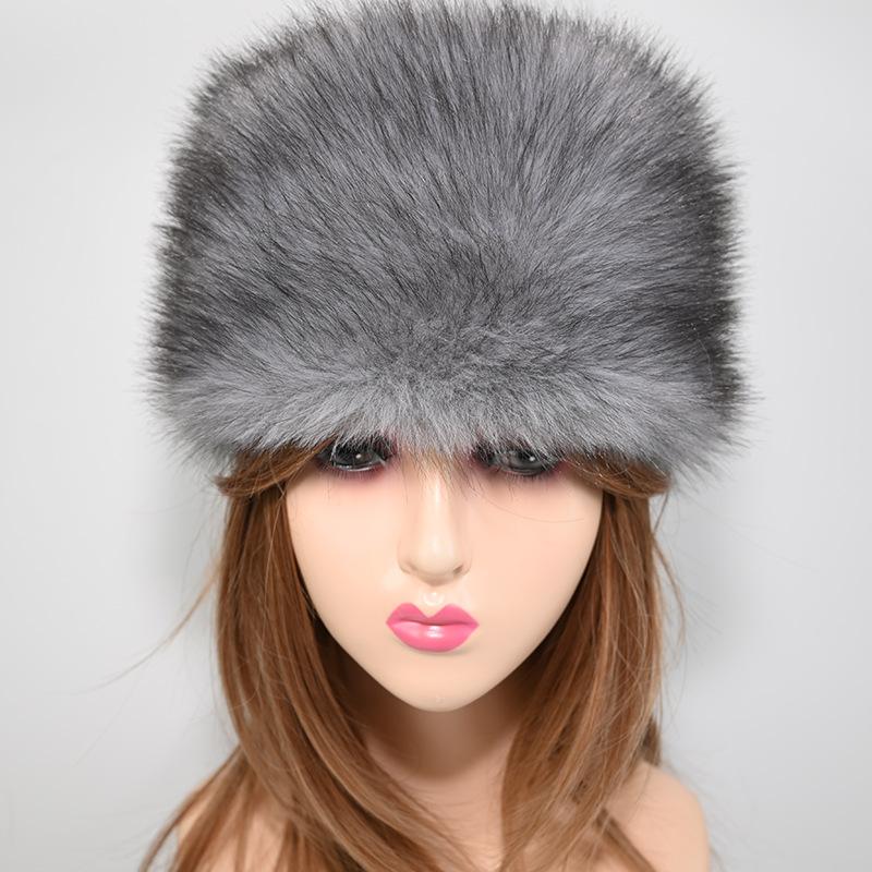 

Flat-top hat for autumn and winter, new cotton hat, warm Mongolian hat, makes the face look smaller, ear protection, Northeast-style plush bucket hat Average Size серый