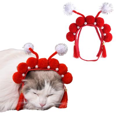 Kedi Köpek için Sevimli Noel Çin Operası Saç Bandı Kostüm Cosplay Çin Operası Başlığı Köpekler Kedi Aksesuarları