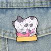 Sleepy Cat On Books Badge Lazy Reading Kitten Enamel Pins Cute Animal Lapel Brooches Bookworm Accessories Clothes Decor