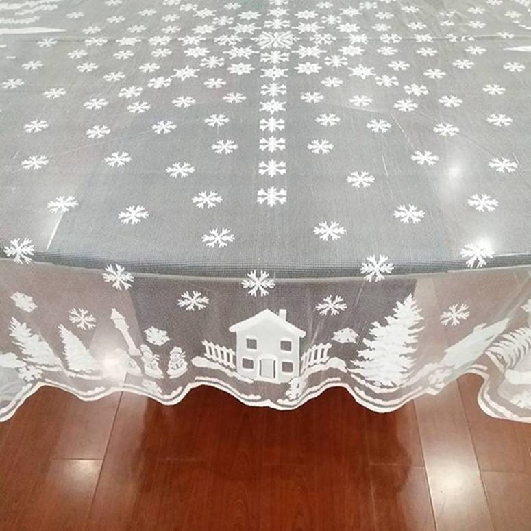 Yrendenge Tovaglia Natalizia Rettangolare 140x240 Cm, Grigio Scuro, Con Alberi E Fiocchi Di Neve, Impermeabile E Lavabile
