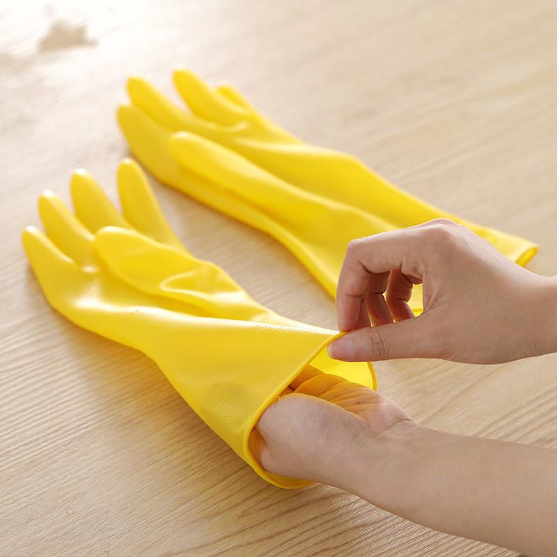 Durable Waterproof Latex Rubber Kitchen Gloves - Wear-Resistant for Dishwashing and Cleaning