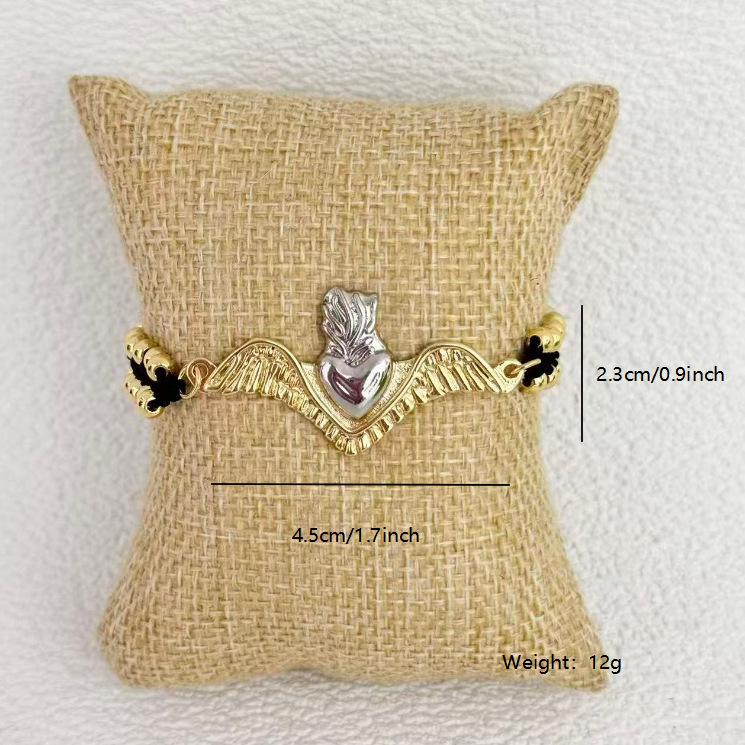 

Hot-selling cotton thread woven love two-color wings pure handmade bracelet