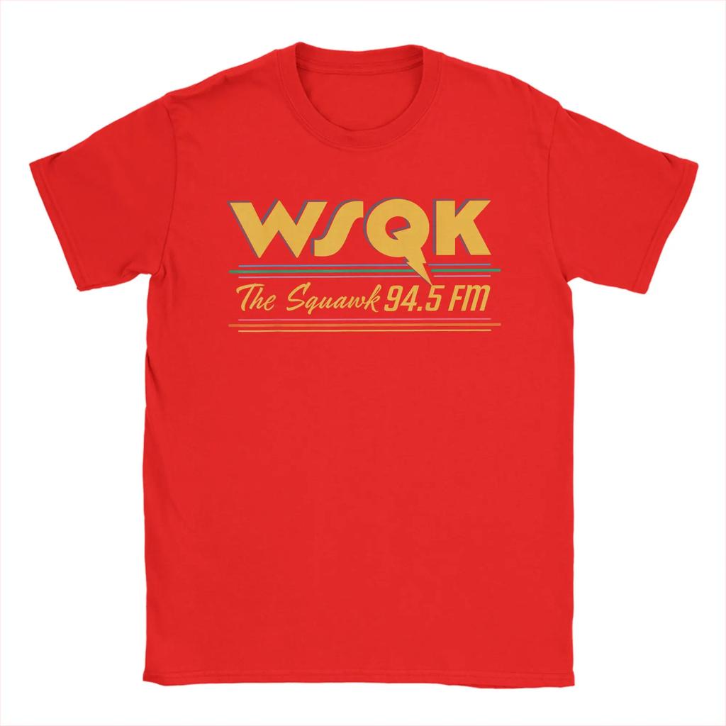 Harajuku TShirt Summer Season 5 WSQK The Squawk 945 FM Retro Logo Novelty TShirts Cotton Casual Plus Size Tee Shirt for Men