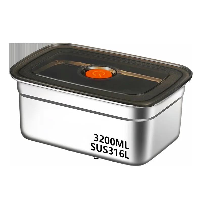304 Stainless Steel Crisper, Lunch Box, Sealed Leak-proof Bento Box, Refrigerator Freezer Storage Box, Camping Lunch Box