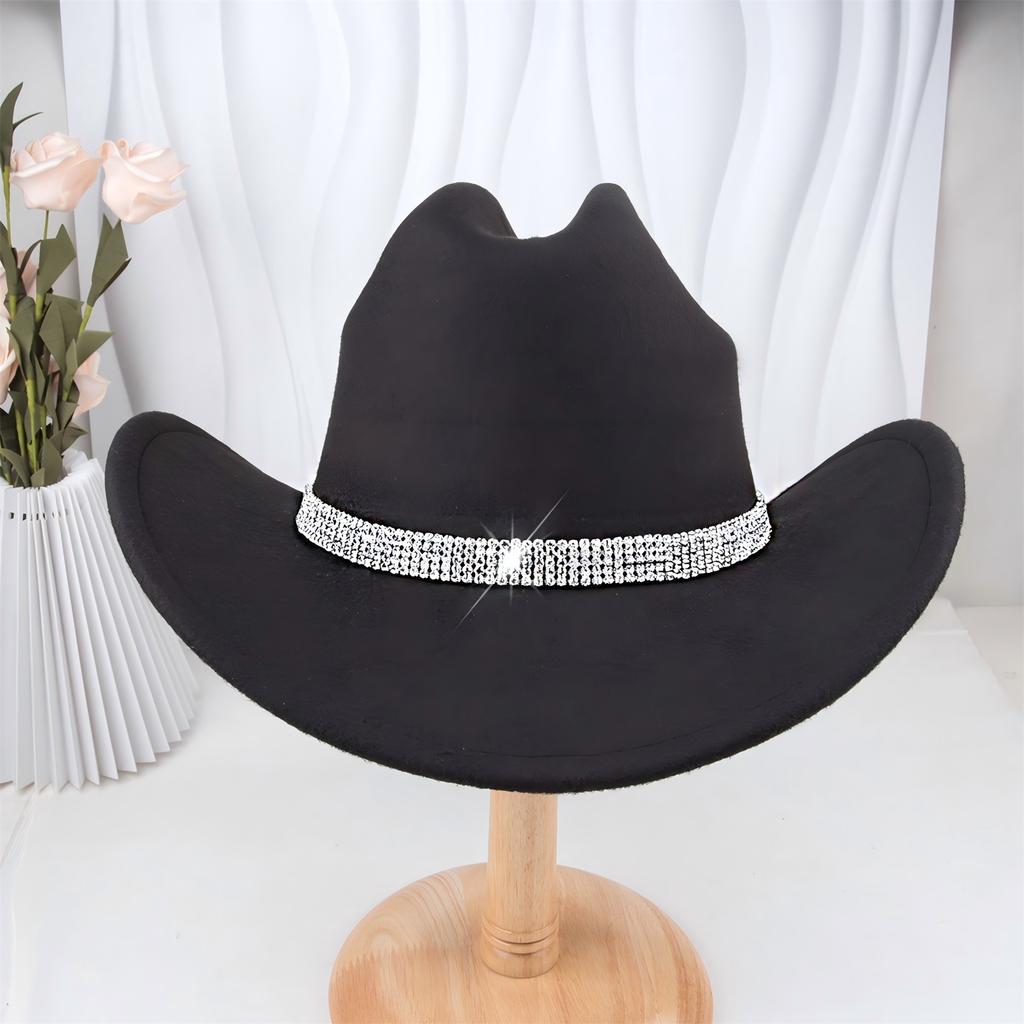 Bling Rhinestone Disco Cowgirl Hats Women Fashion Western Caps Bachelorette Party Hat Accessories Panama Jazz Hat