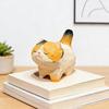 Cat Ornament Hand-Carved Wood Carving Compact Size Kitten Figure Wealth Symbol Desktop Car Bookshelf Decoration