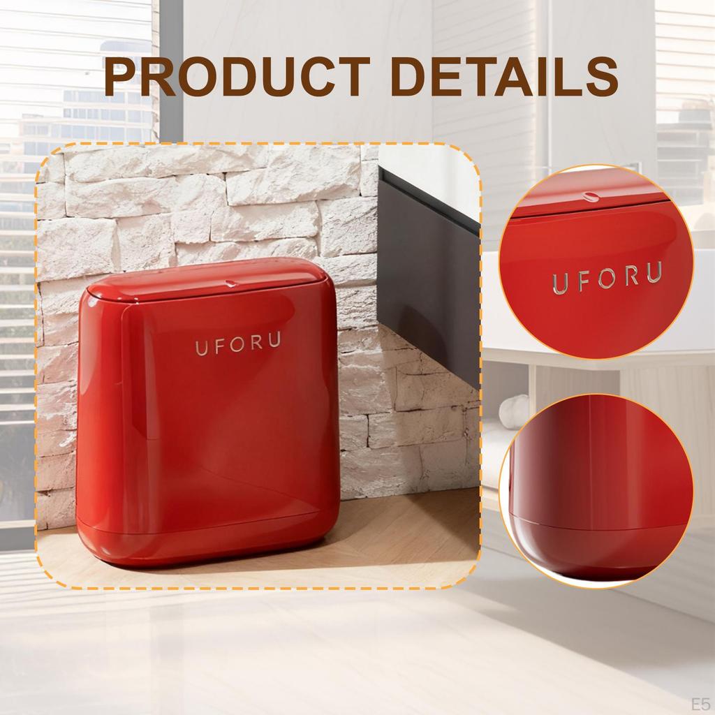 Bathroom Small Trash Can with Lid Garbage Bin Press Top 12L Waste Basket for Household