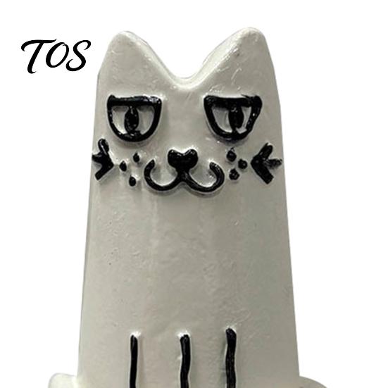 Decorative Dried Flower Container Creative Cat Shaped Vase, Minimalist Cartoon Kitten Tabletop Planter for Hand Carved Decor Fresh Flowers,