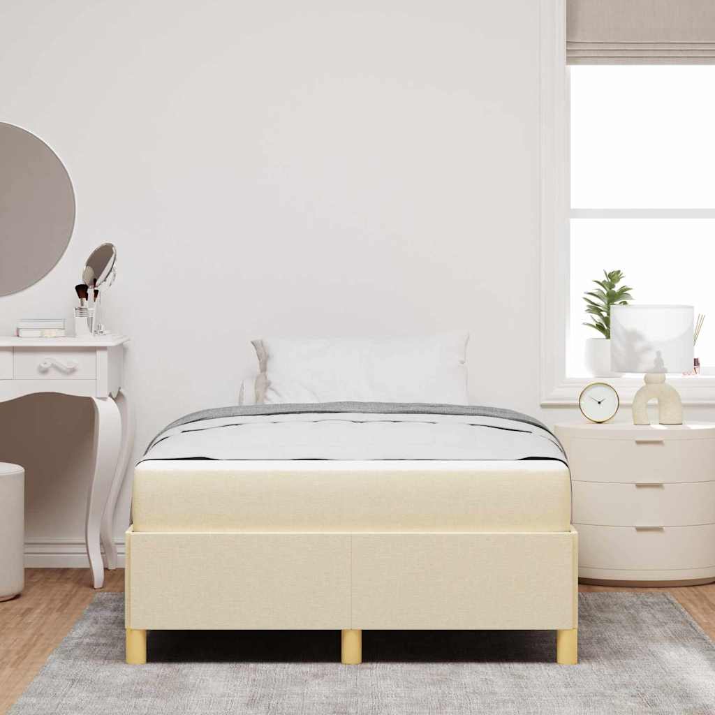 Bed Frame with Mattress Cream 120 x 200 cm Fabric