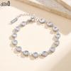 EFFIE QUEEN Stainless Steel 18k Gold Zirconia Tennis Chain Bracelet Ideal Jewelry for Women, Men Wedding Party Banquet SKTB01